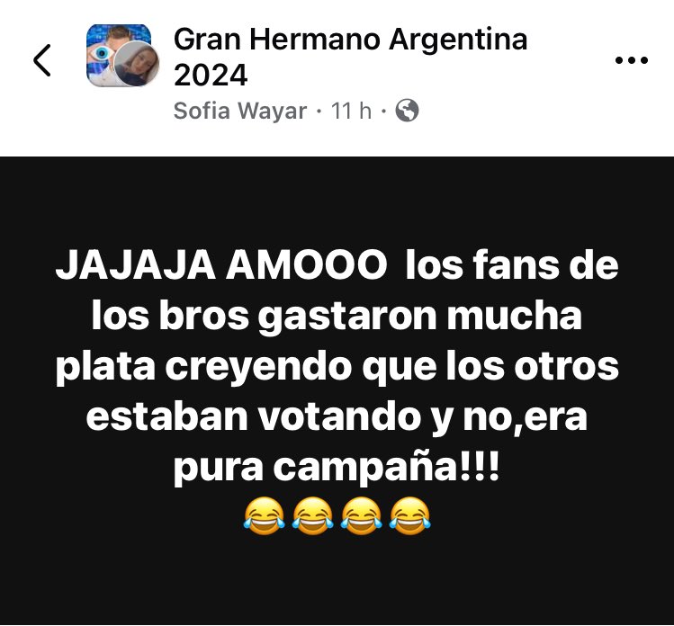 se recaudó tanto que sobro💋
Invertimos en que Bautista esté en la final y ya tenga una casa💋 ustedes votaron 6 meses y Juliana no se gano ni un chicle😂 #GranHermano