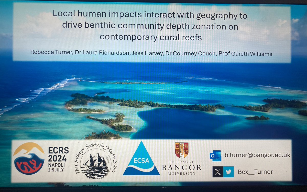 Really looking forward to presenting our work on benthic community zonation patterns across depths in the Pacific at <a href="/Ecrs2024/">ECRS 2024</a> 🪸🌊
Thank you <a href="/challengersoc/">Challenger Society</a> and @ECSAssociation for awarding me the grants to be able to attend. Check it out Friday at 12:20 session 5 😀