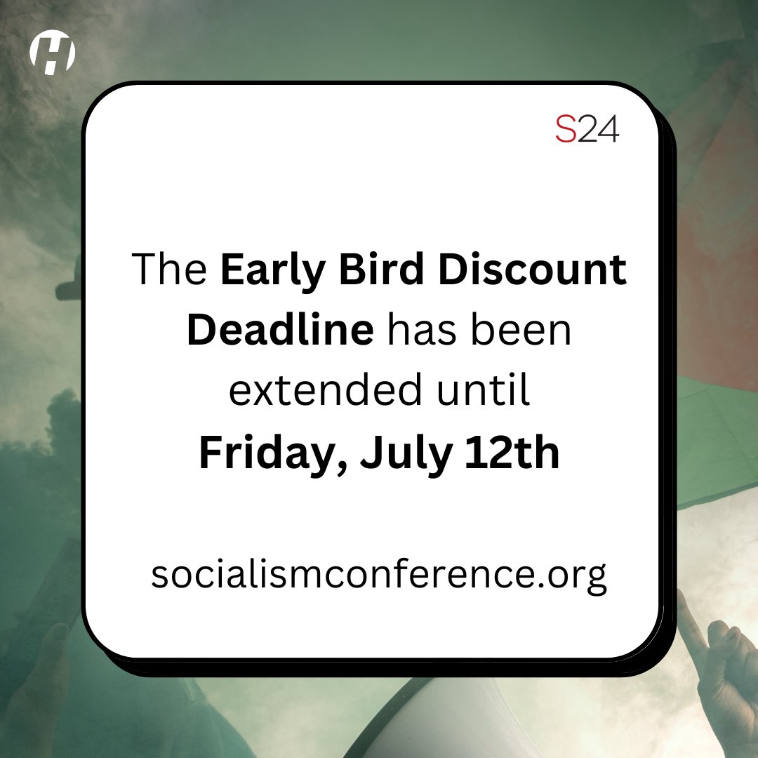 socialismconf's tweet image. We have extended the Early Bird Discount Registration until Friday, July 12th! ⚡️

Register for Socialism 2024 today and help spread the word!

socialismconference.org