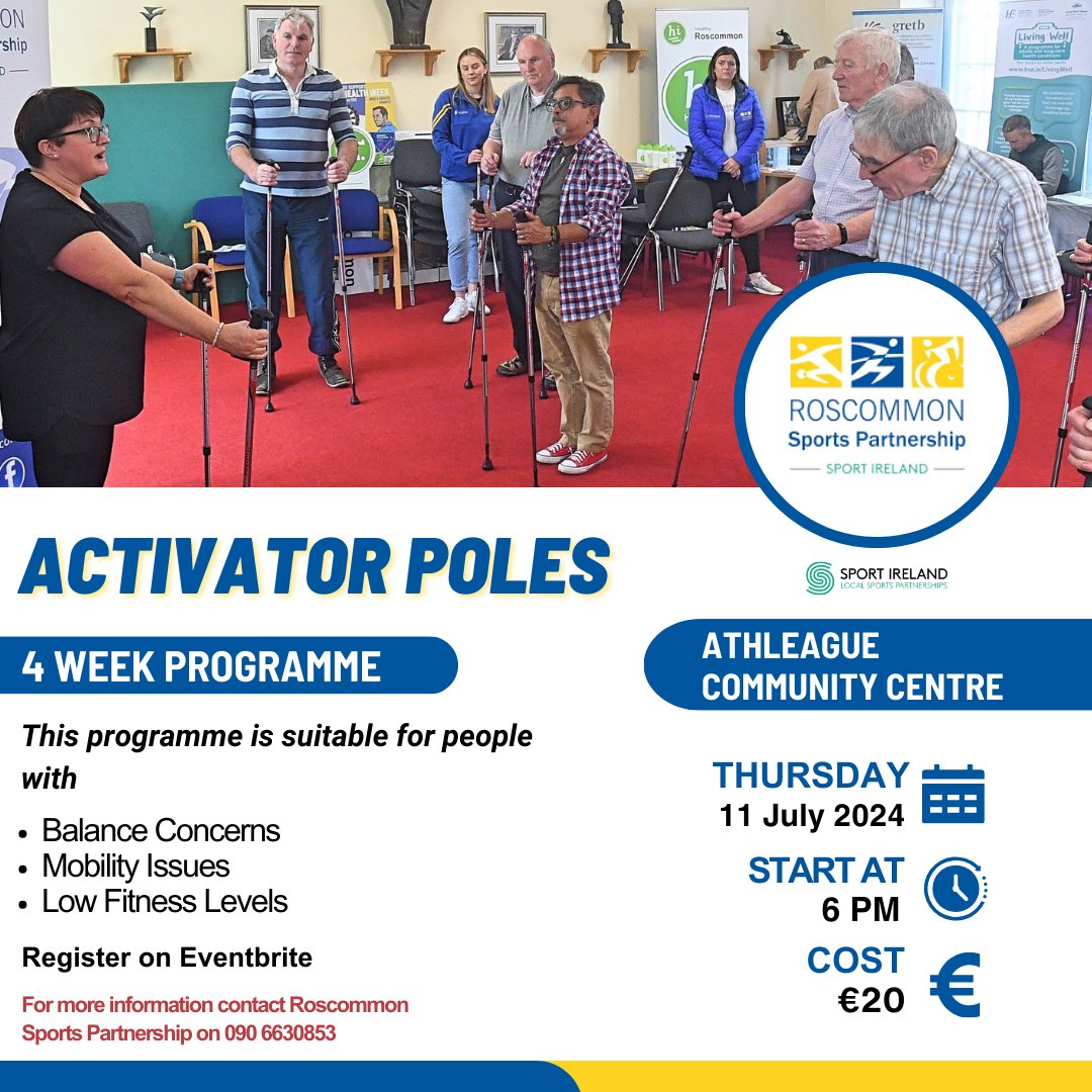 Roscommon Sports Partnership (@ros_sports) on Twitter photo 4-Week Activator Pole Programme Athleague!
๐๐ข๐ข๐ ๐๐๐ฅ๐ (online registration only) eventbrite.com/e/938330480727
#keepingroscommonactive <a href="/sportireland/">Sport Ireland</a> 4-Week Activator Pole Programme Athleague!
๐๐ข๐ข๐ ๐๐๐ฅ๐ (online registration only) eventbrite.com/e/938330480727
#keepingroscommonactive <a href="/sportireland/">Sport Ireland</a>