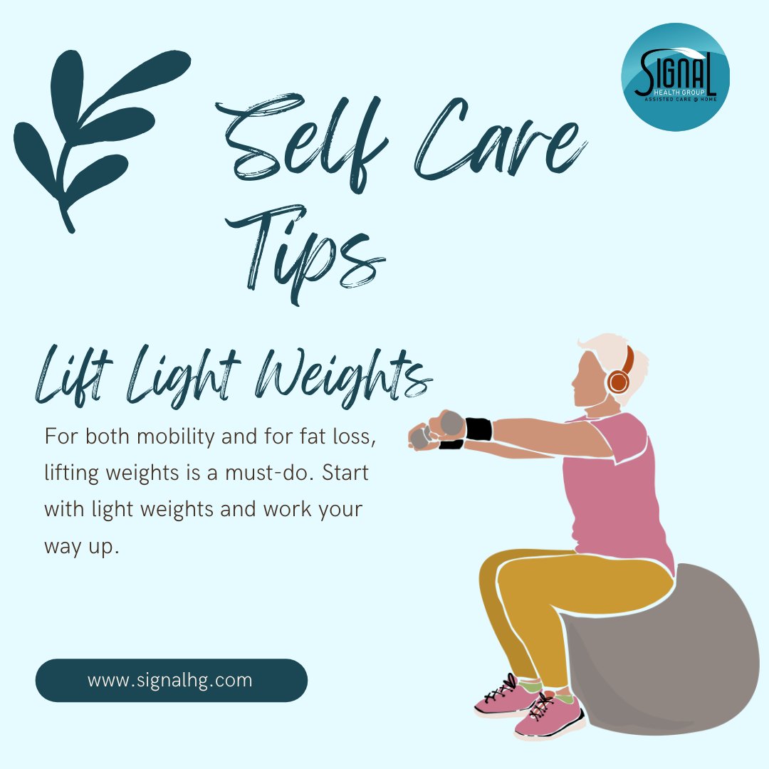 💪✨ Self-Care Tip - Lift Light Weights! 🏋️‍♂️

🌐: signalhg.com
📞: (800) 260-6145

#SelfCare #FitnessTips #WeightLifting #SeniorWellness #HealthyLiving #SeniorFitness #SignalHealthGroup #CareWithLove #StayActive #MobilityMatters #HealthyLifestyle