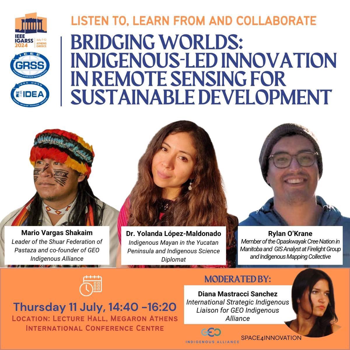 Want to learn new perspectives in your research?

🌎 Join us at our #Indigenous Inclusion panel at #IGARSS2024  in #Athens! A first and organized by <a href="/GeoIndigenous/">GEO Indigenous Alliance</a> and <a href="/Space4Innovati1/">Space4Innovation</a>, together with the <a href="/GRSS_IDEA/">Inspire, Develop, Empower, and Advance (IDEA)</a> !

🗓 Thursday, July 11
⏰ 14:40 - 16:20
📍 Lecture Hall, Megaron