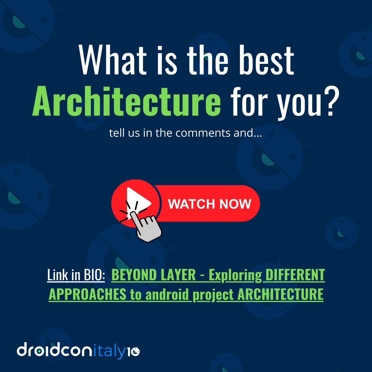 Droidconit's tweet image. What is the best Architecture for YOU? 

👉 youtu.be/QdFs_abQfGc

@PetarLjubic92 &amp;amp; @RittmeyerW explain it to you on our YouTube channel, don&apos;t miss it 👀 

#AndroidDevelopment #ProjectArchitecture #BeyondLayer #CleanArchitecture #MobileDevelopment #TechTalks #DeveloperLife…