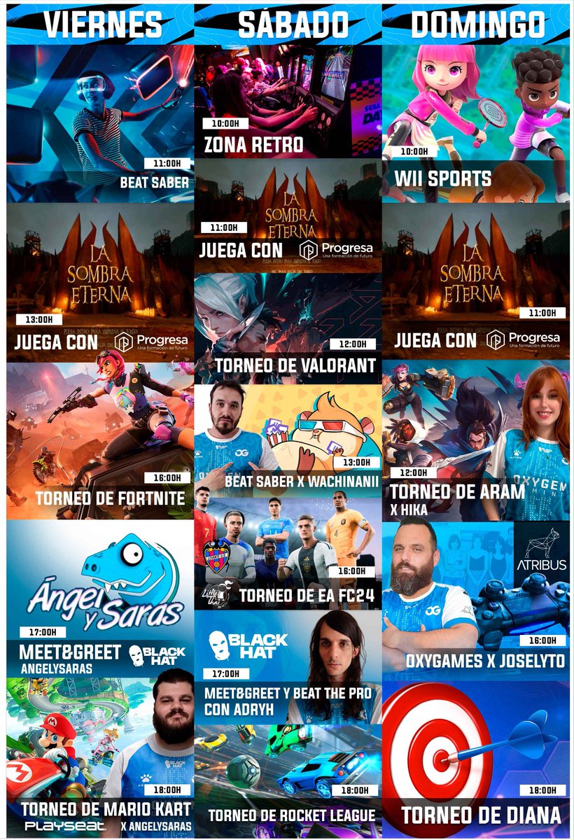 ¡Aquí tenemos el calendario de actividades al completo para nuestro stand en @openworldnowcom! 💙

Os esperamos a partir del viernes para pasarlo espectacular.

#HungryForSuccess