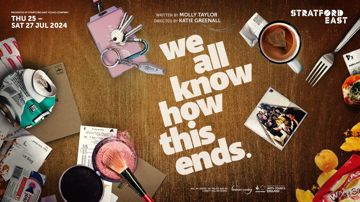 stratfordeast's tweet photo. This July, Stratford East Young Company presents WE ALL KNOW HOW THIS ENDS, a brand-new show by award-winning writer Molly Taylor.
Follow Saff as she navigates her messy 20s in this big-hearted new play about life, death, and all that stuff in between. 
https://t.co/RjkSoNt8It https://t.co/OhrkWbXukI