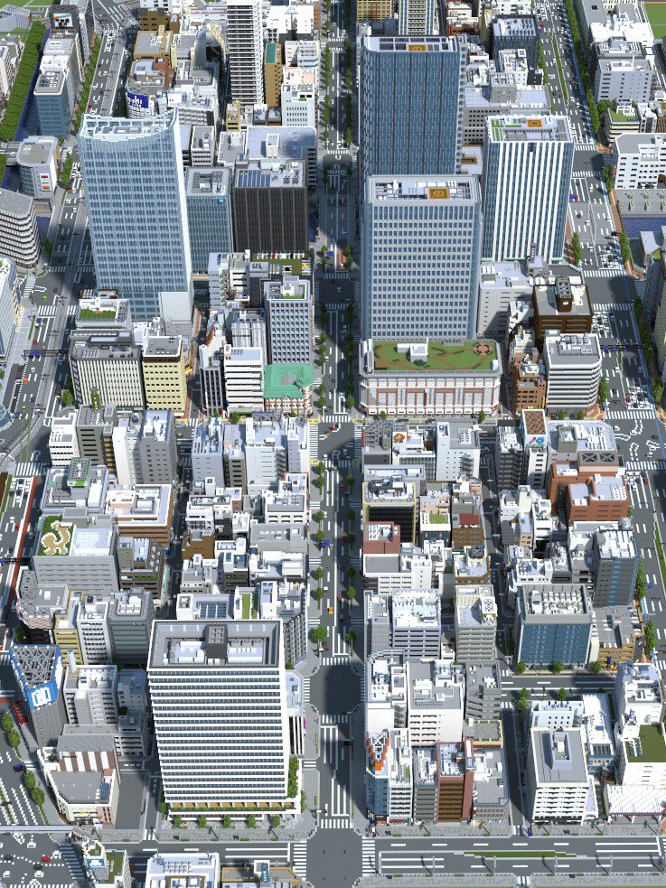 #Minecraft #永松市
県庁所在地の中心部
