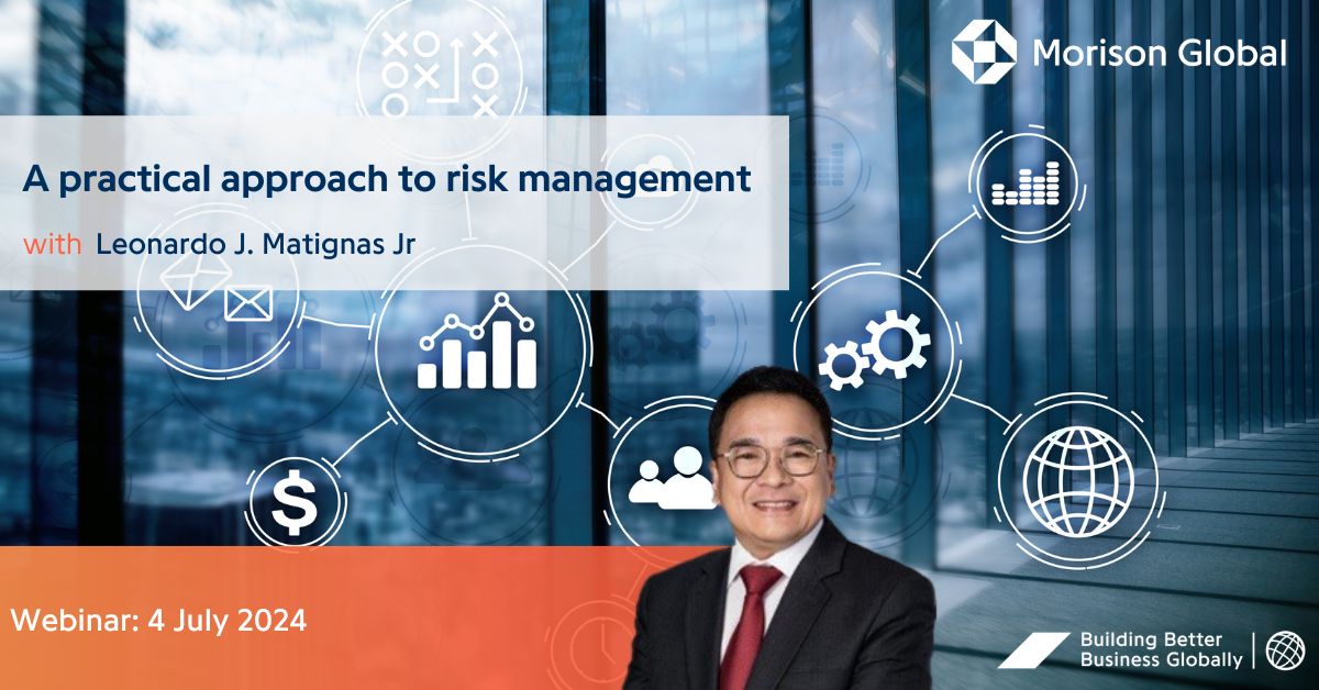 Morison_Global's tweet photo. If you haven't already, don't forget to sign-up for this Thursday's webinar: A practical approach to risk management with Leonardo Matignas, Jr.

📅 Thursday, 4 July 2024
⏲️ 9:00 AM UK time (Online)

Register today: https://t.co/16F1qw5aID
#RiskManagement #ERM #MorisonGlobal https://t.co/UnYtaFqbEg