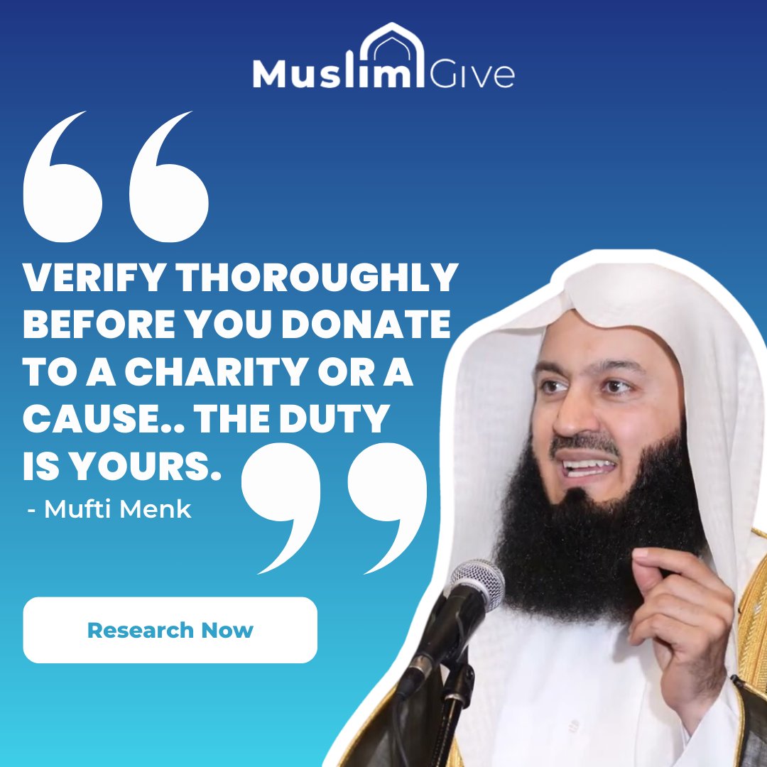 Mufti Menk’s message is clear: we must take action to #verify the l#egitimacy of any #charity before making a #donation.
Watch here: muslimgive.org/verify-the-leg…
#MuftiMenk #Charity #GivingWisely #MuslimGive #MakeADifference #VerifyBeforeYouDonate #IslamicCharity #ResponsibleGiving