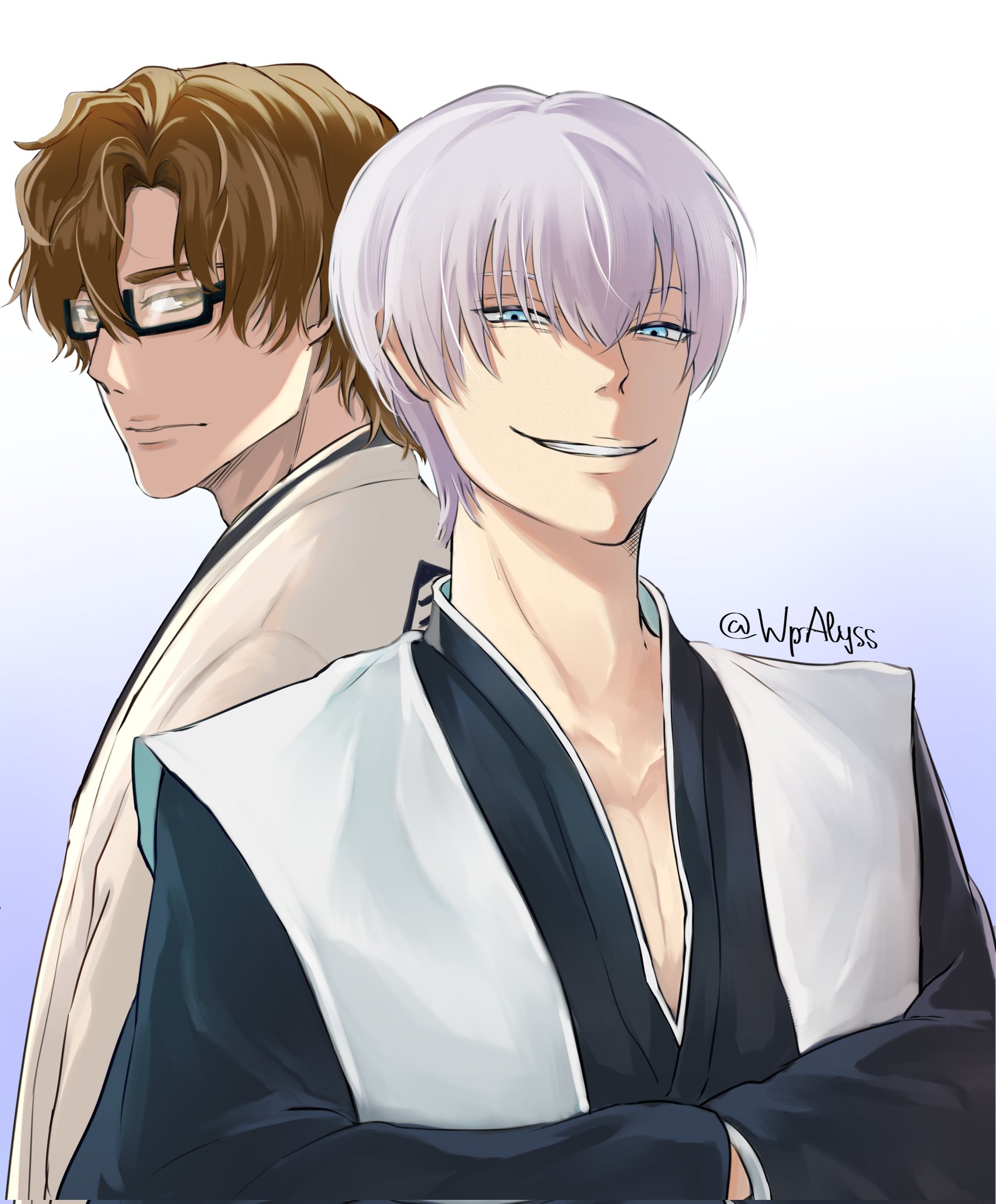 BLEACH ぴえろ 40周年記念 ミニ色紙 藍染惣右介・市丸ギン・東仙