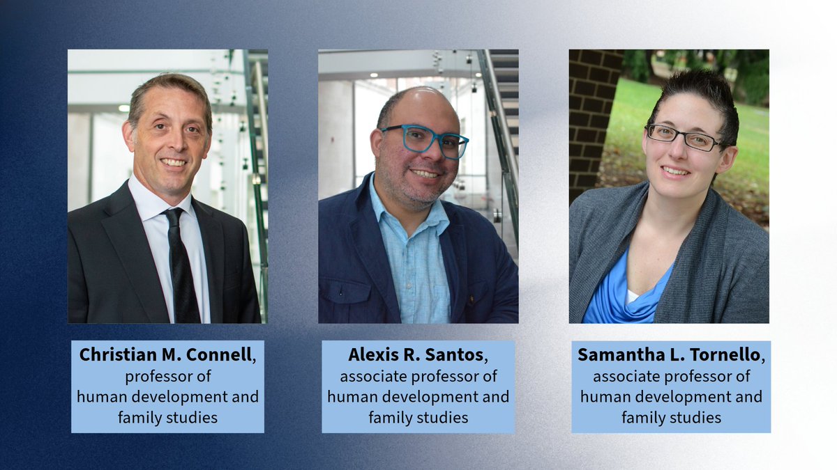 Penn State HDFS (@pennstatehdfs) on Twitter photo Congrats to HDFS tenure faculty who received academic promotions. #HHDproud
👏Christian M. Connell, professor of HDFS
👏Alexis R. Santos, associate professor of HDFS
👏Samantha L. Tornello, associate professor of HDFS
ow.ly/tKR850S8Wtl
<a href="/pennstatehhd/">Penn State HHD</a> Congrats to HDFS tenure faculty who received academic promotions. #HHDproud
👏Christian M. Connell, professor of HDFS
👏Alexis R. Santos, associate professor of HDFS
👏Samantha L. Tornello, associate professor of HDFS
ow.ly/tKR850S8Wtl
<a href="/pennstatehhd/">Penn State HHD</a>