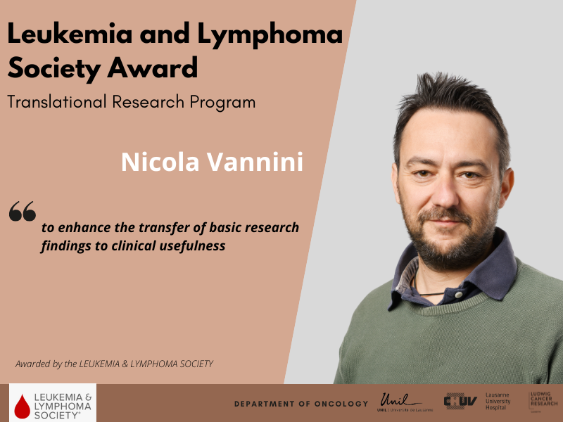 OncoUNILCHUV's tweet photo. 👏 Delighted to announce that @vannini_lab from @unil @CHUVLausanne and @Ludwig_Cancer Lausanne has been honored with a @LLSusa Leukemia and Lymphoma Society award!
https://t.co/f1K4HjsH5Y
#CancerResearch #CancerAwareness #aging https://t.co/O7rVYba0lh