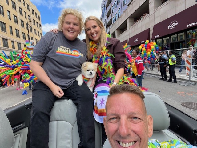 ADHEvents's tweet photo. Yesterday I had the great honor to drive Fortune Feimster, Jax Smith and Biggy in the Chicago Pride Parade, 2024.  @FortuneFeimster #atproperties https://t.co/FZIE7O5gan