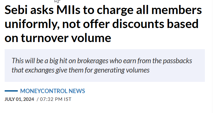 CryptoIndiaNews's tweet photo. #SEBI bring in new regulations to favor crony capitalists.
This regulation essentially makes brokers like #Zerodha lose their advantage of a large user base to new entrants like #Jio Financial Services as they can no longer receive kickbacks from exchanges
#LokSabha #JFSL #Nifty https://t.co/doyxeu6dCn