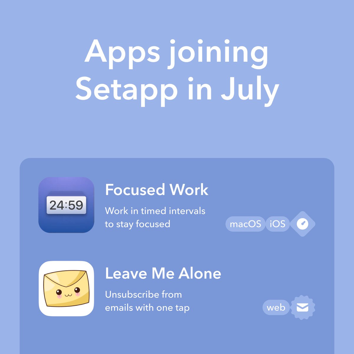 Get excited for new apps coming to Setapp in July😊