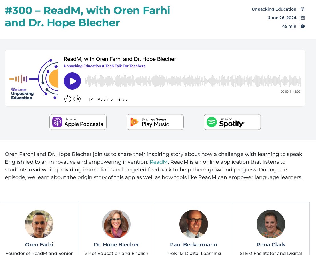 readm_app's tweet image. 🎉 Our @avidopenaccess podcast episode is now live! Tune in to hear about our literacy journey and discover how ReadM is transforming lives for readers worldwide.
#edtech #edchat #literacy #readingapps

avidopenaccess.org/resource/300-r…