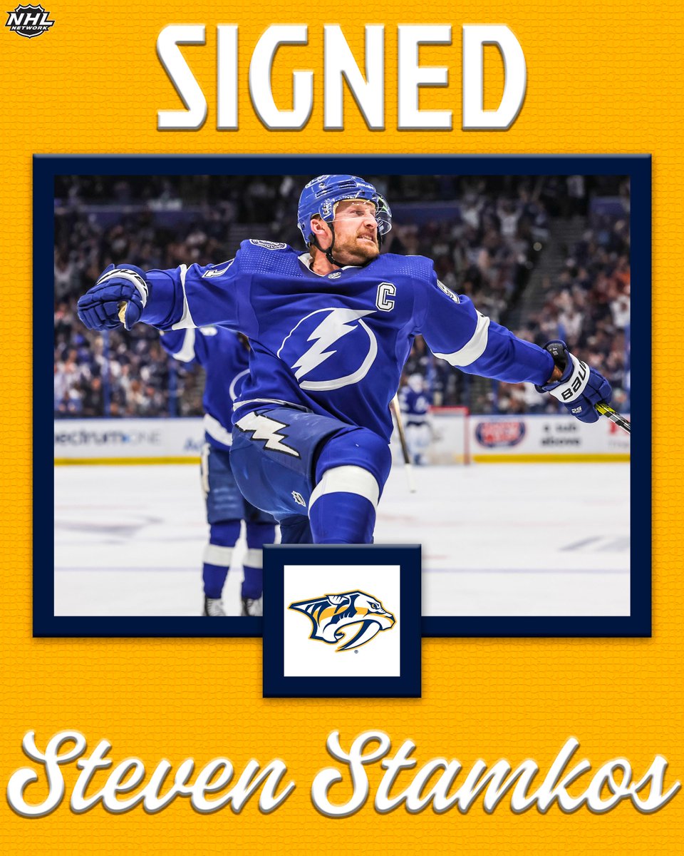 NHLMedia's tweet photo. It's Stammer time in Smashville!

Steven Stamkos has reportedly signed a four-year contract with the @PredsNHL!

#Preds | #NHLFreeAgency https://t.co/KbrDmlscM3