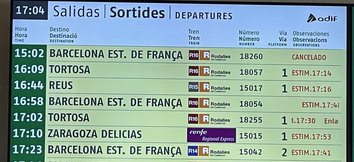 Dia rere dia trens a petar i retards.Responsabilitats? Cap ni una
Què més dona que hagis arribat tard a la feina, que el profe no t’hagi deixat fer l’examen per no arribar a temps, o que la visita amb el metge hagi passat d’hora i hagis de tornar un altre dia. 
Impotència