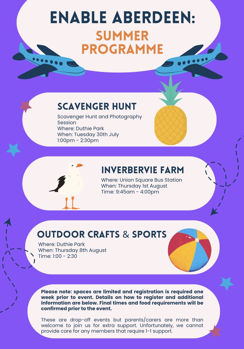 EnableIzzy's tweet photo. Summer's just around the corner, check out what's in store for our youth group members in Aberdeen!

Spaces are limited and registration is required!
Open to ages 8-18 :)
Please get in touch to get involved!! https://t.co/FAxHEDjo6O