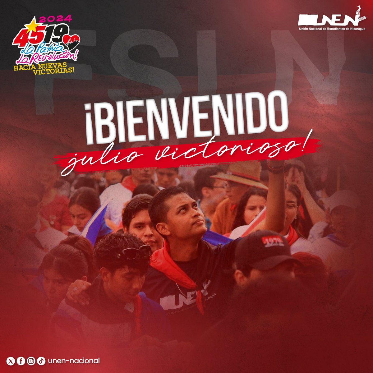 ❤️🖤 Recibimos nuestro mes de Julio, ¡siempre en victorias! ✊🏼🇳🇮

#4519LapatriaLaRevolución #JulioVictorioso #Nicaragua