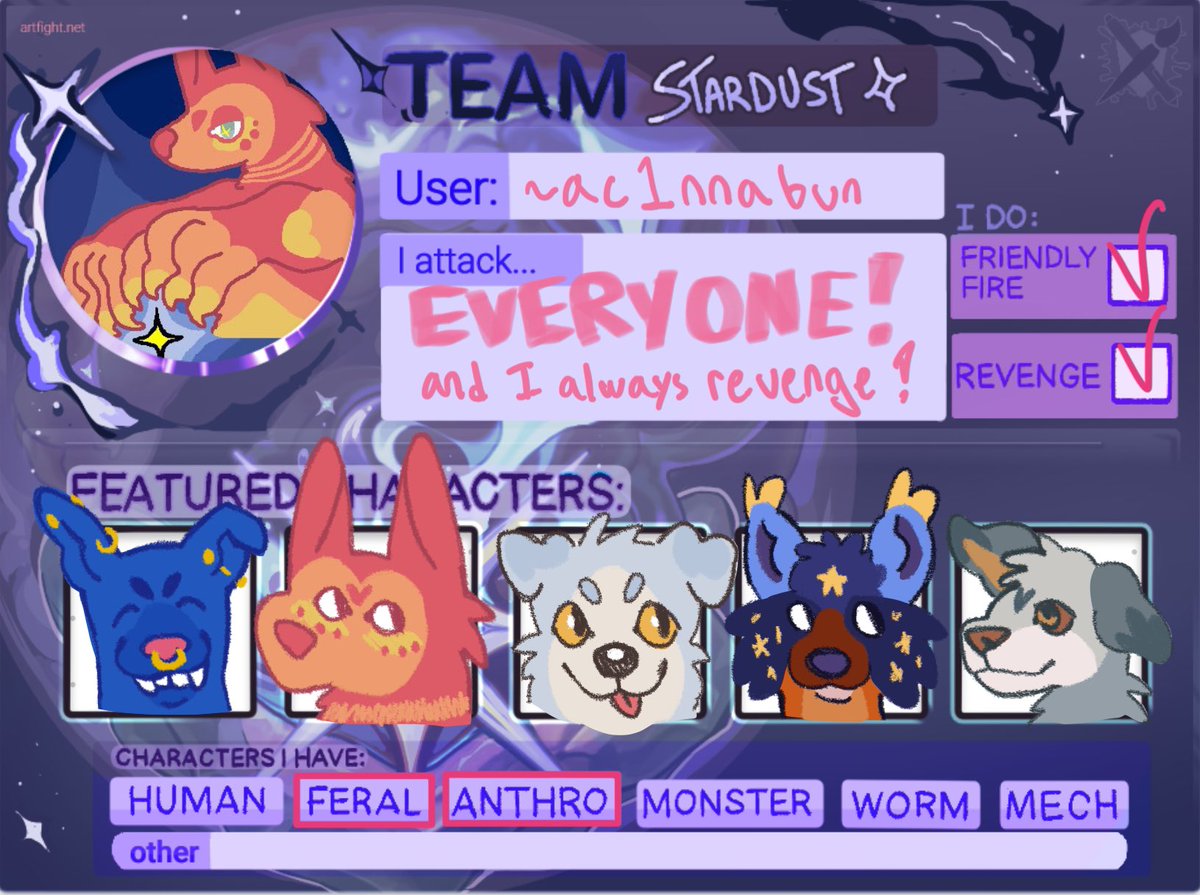 ac1nnabun's tweet photo. ARTFIGHT ARTFIGHT!!! https://t.co/gxq5XvS5U3