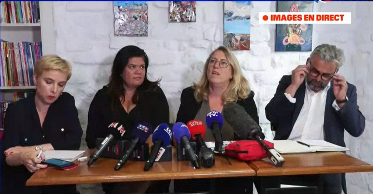 CharliesIngalls's tweet photo. 🚨Conférence de presse des dissidents LFI Alexis Corbière, Danielle Simonnet et Raquel Garrido : profiter de la dynamique du mouvement et ensuite trahir !

- @RaquelGarridoFr accepte de se désister à la condition que Sabrina Ali Benali se désiste face à son mari @alexiscorbiere. On a l'extrême-droite aux portes du pouvoir et le couple Corbière/Garrido est en train de négocier une place de député !

- Sinon, @Clem_Autain qui est élue sous l'étiquette LFI et qui va soutenir les dissidents LFI, très intéressant. 

Comme on le dit depuis des semaines, leur but a toujours été de quitter le mouvement LFI après les #legislatives2024 , profiter de la dynamique du mouvement et ensuite trahir ! Si Ruffin et Roussel avaient été lus hier, ils seraient probablement également ici.

=====
N'oubliez pas de suivre ce compte @CharliesIngalls pour plus d'informations !