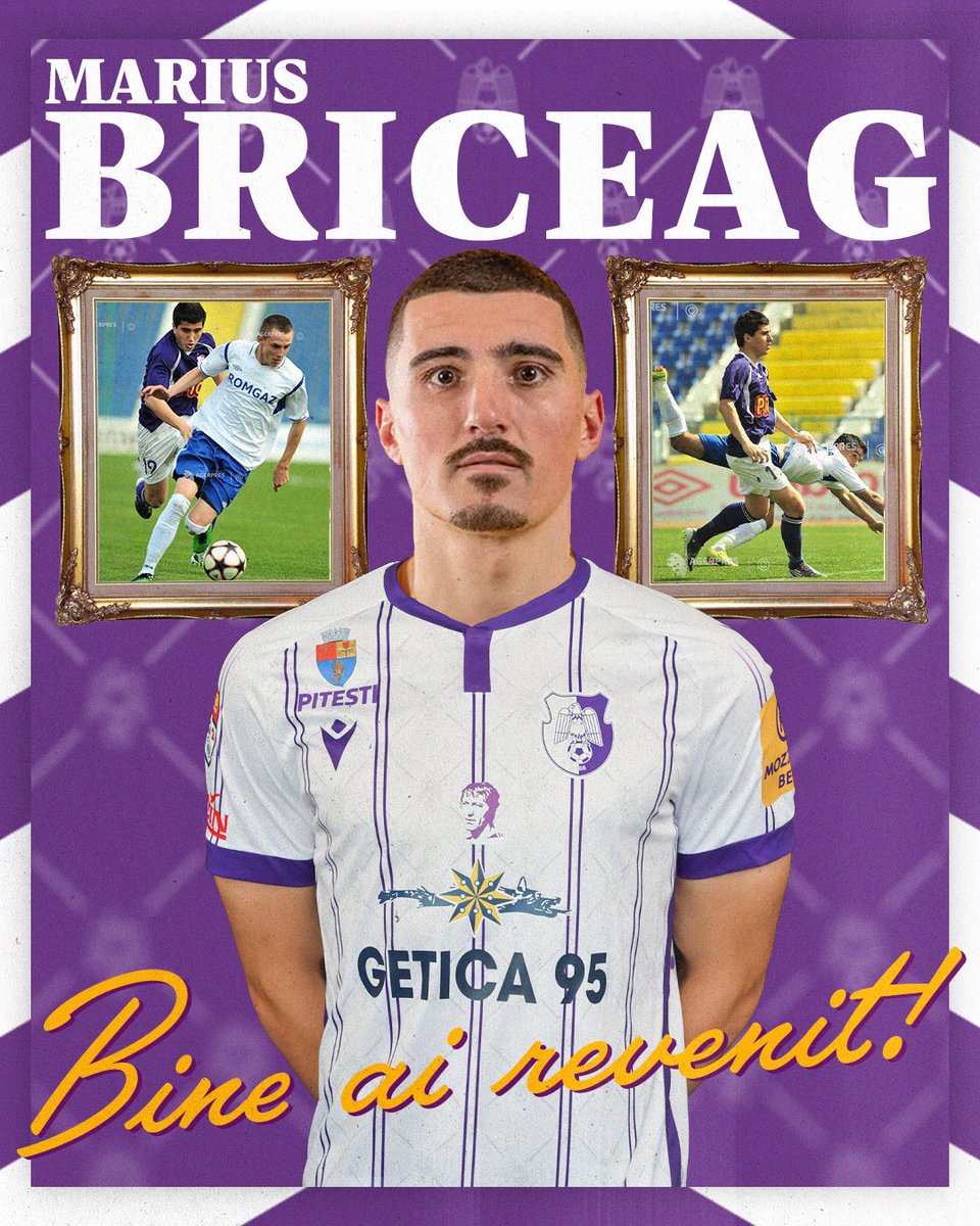 Marius Briceag s-a întors acasă. Fundașul în vârstă de 32 de ani a adunat 329 de meciuri în toate competițiile, de-a lungul carierei. Marius Briceag s-a născut la 6 aprilie 1992, în Pitești și a început fotbalul la FC Argeș. Mult succes! ⚪️🟣