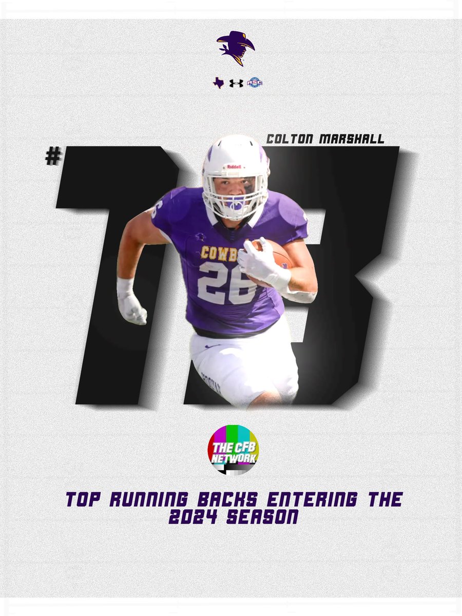 HSUCowboys's tweet photo. 𝐓𝐡𝐞 𝐂𝐅𝐁 𝐍𝐞𝐭𝐰𝐨𝐫𝐤 𝐡𝐚𝐬 𝐨𝐮𝐫 𝐠𝐮𝐲 𝐚𝐭 𝐭𝐡𝐞 𝐭𝐨𝐩 𝐨𝐟 𝐭𝐡𝐞 𝐧𝐚𝐭𝐢𝐨𝐧❗️

Colton Marshall has been ranked by @thecfbnetwork as the 18th best running back in the country headed into this season

#HOOYAH https://t.co/ShR1RbTsl2