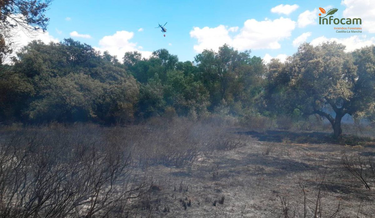 Plan_INFOCAM's tweet photo. ➡️ #IFMalpicadeTajo en #Toledo CONTROLADO. Continúan las labores de extinción de #INFOCAM de @gobjccm con:
🚚 4 medios terrestres
🧑🏼22 efectivos #BBFF #AAMM
#ContralosIncendiosIMPLÍCATE
ℹ️ https://t.co/pRadMBdMw7 https://t.co/sxKX5lKJIs
