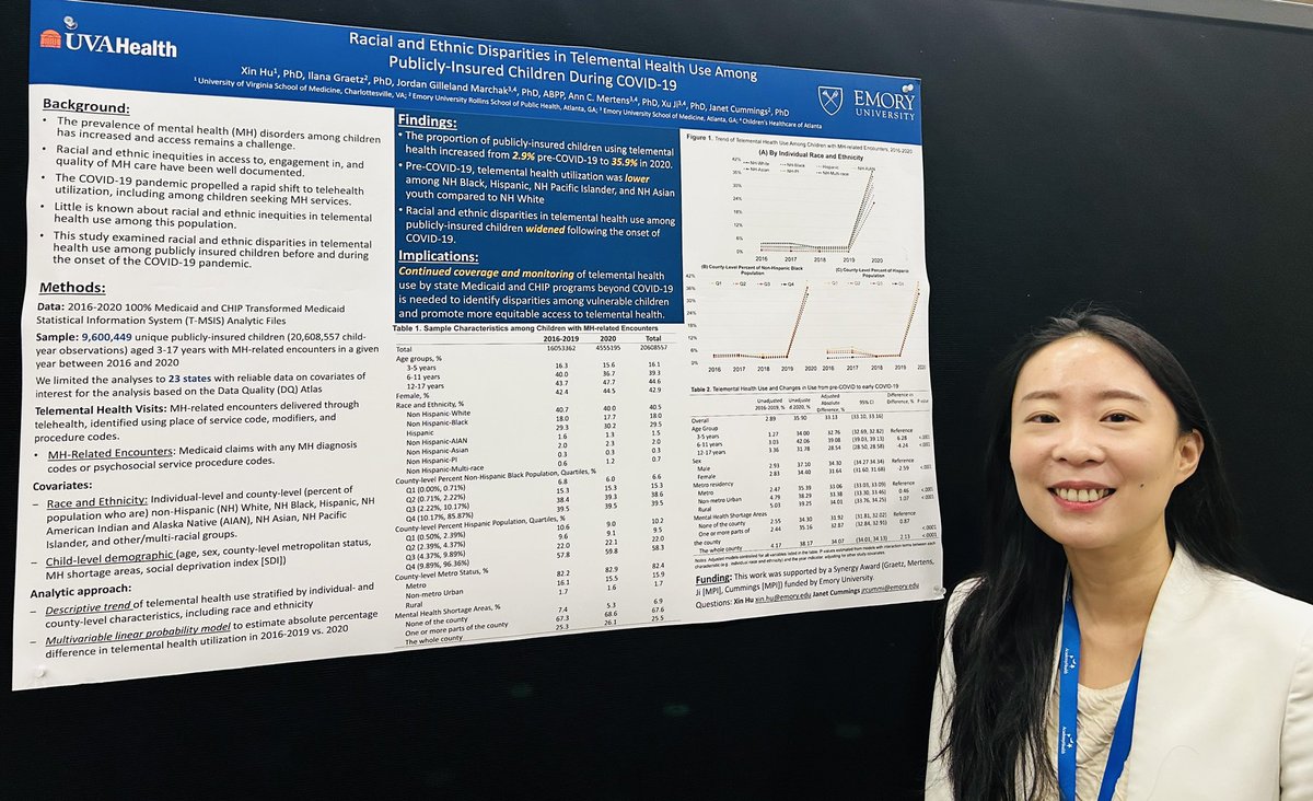 Xu Ji, PhD, MSPH (@xuji2022) on Twitter photo Thrilled to be part of this research examining disparities in telemental health uptake in Medicaid-enrolled children. Grateful to <a href="/XinHuHEcon/">Cynthia Hu</a> for leading and presenting this work at <a href="/AcademyHealth/">AcademyHealth</a> #ARM24. <a href="/_JanetCummings/">Janet Cummings</a> @ilana_graetz <a href="/JordanGMarchak/">Jordan Gilleland Marchak, PhD, ABPP</a> Thrilled to be part of this research examining disparities in telemental health uptake in Medicaid-enrolled children. Grateful to <a href="/XinHuHEcon/">Cynthia Hu</a> for leading and presenting this work at <a href="/AcademyHealth/">AcademyHealth</a> #ARM24. <a href="/_JanetCummings/">Janet Cummings</a> @ilana_graetz <a href="/JordanGMarchak/">Jordan Gilleland Marchak, PhD, ABPP</a>