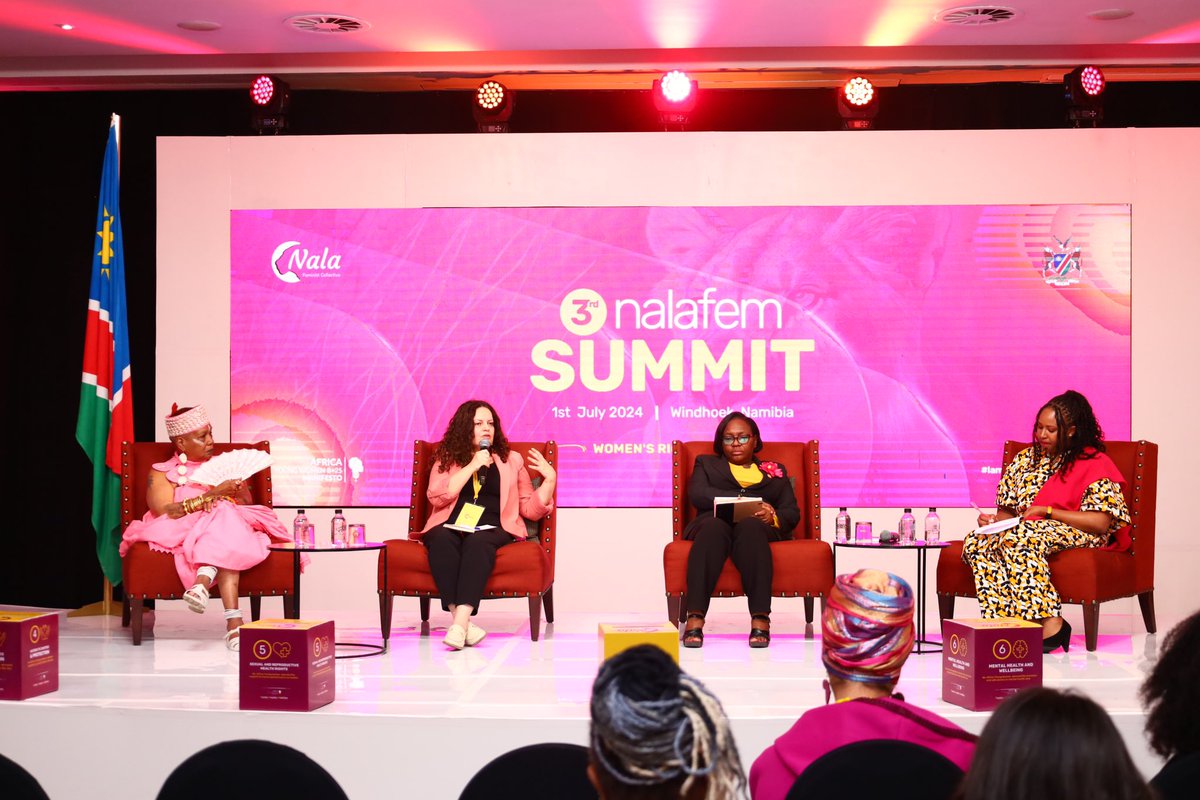 Nala Feminist Collective (@_nalafem) on Twitter photo Panel Session: Global Solidarity with African Women Leadership in National & Multilateral ecosystem.
Moderator: <a href="/WachukaMacharia/">Rose Wachuka,MBS</a>
Panelists: Lama Al Khateeb, Erika Goldson, Charlottes Ann O’Neal
#NalafemSummit2024 #IamNala #Namibia Panel Session: Global Solidarity with African Women Leadership in National & Multilateral ecosystem.
Moderator: <a href="/WachukaMacharia/">Rose Wachuka,MBS</a>
Panelists: Lama Al Khateeb, Erika Goldson, Charlottes Ann O’Neal
#NalafemSummit2024 #IamNala #Namibia