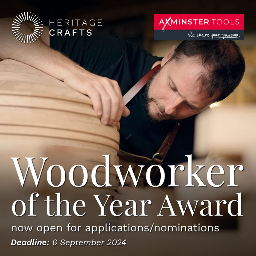 If you are a traditional woodworker of any type who has done something to be proud of in the last 12 months, please consider applying for this year’s Woodworker of the Year Award, a partnership between Heritage Crafts and <a href="/AxminsterTools/">Axminster Tools</a>. heritagecrafts.org.uk/opportunities/…