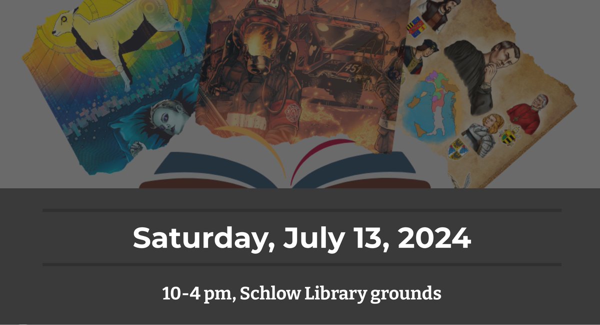 SchlowLibrary's tweet photo. Meet https://t.co/OgMgmthAyc artists/authors @BellatrixJulie #RHEmmers @HilaryHauck @janeenIppolito @MichelMGarrett #LizLarson https://t.co/fDevqbd8Zo @Shawnmclainaut1 #LeeannTripp #MaryWalsh @BrianColesmith @SethJYoung #BrynAllen #ChrisRing #MichaelHunter, Sat, July 13, 10-4. https://t.co/aE267CPlxx