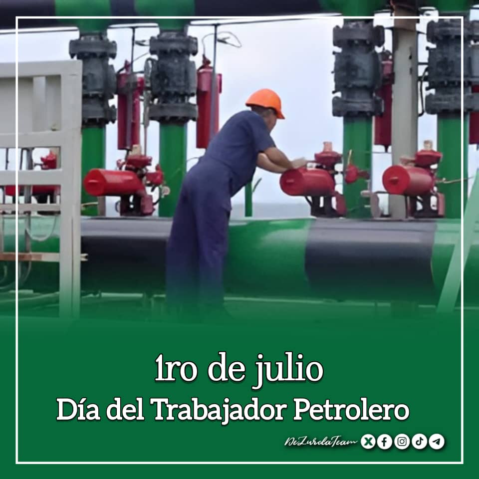 Los trabajadores del sector petrolero de #Cuba celebran hoy su día.
¡Muchas Felicidades!
El reconocimiento a tanta entrega y profesionalidad que se materializa en la busqueda permanente de soluciones a los retos que impone el escenario económico actual
#GenteQueSuman
<a href="/CupetCuba/">Cupet Cuba Petróleo</a>