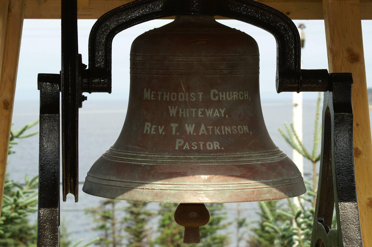 HayleyCram's tweet photo. Good day.  Last Friday night our church bell was stolen from in front the St. Andrew’s United Church here in Whiteway. As you can imagine, this act has reverberated through our small town and to say residents are upset would be an understatement. https://t.co/t7yWGcqPcY