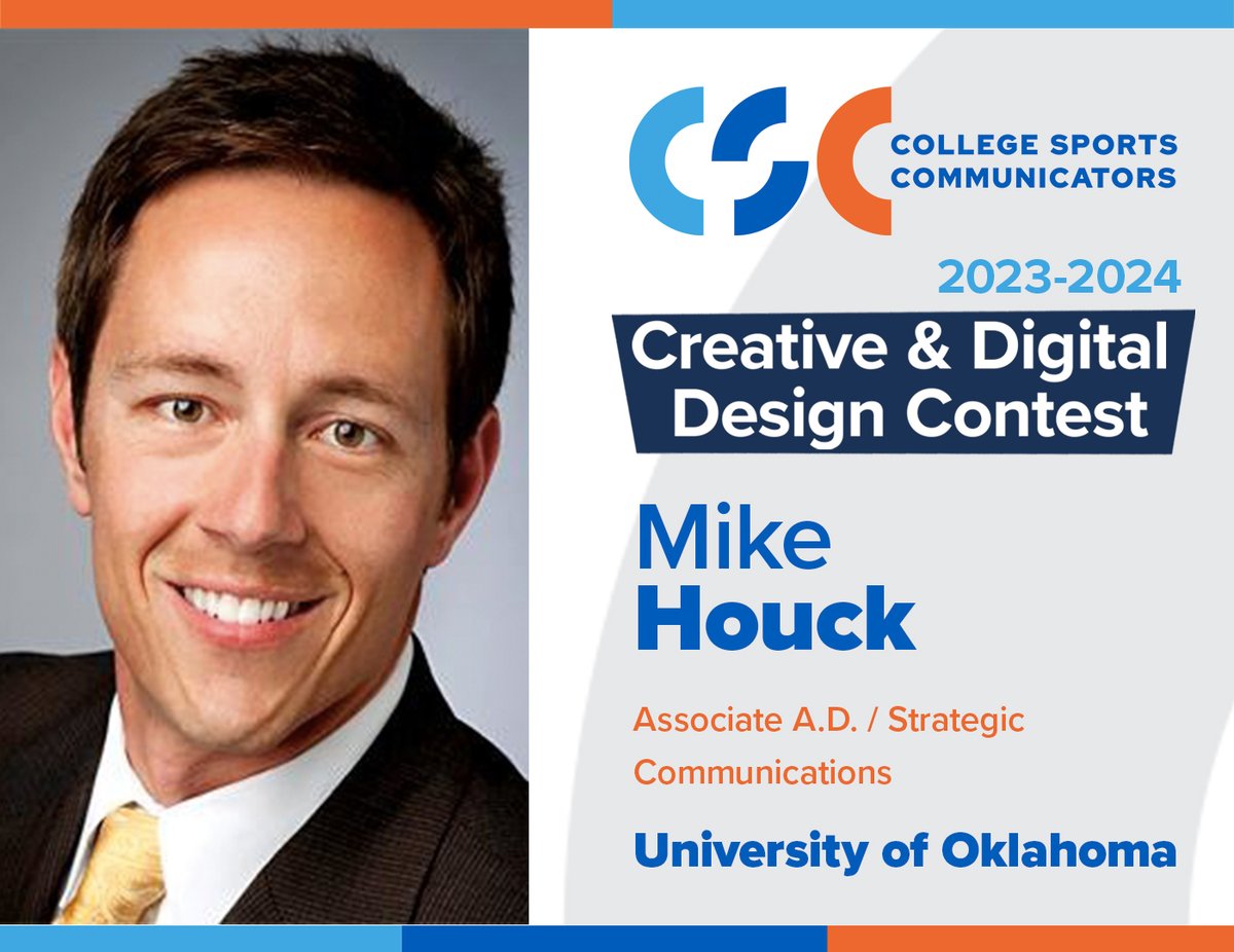 CollSportsComm's tweet photo. #MediaGuideMonday continues with 2nd place in the University Division.
Congratulations to this team of 3 from @OU_Athletics/@UofOklahoma:
- @mhouckOU
- @ehollier
- @SarahKlopfer13 https://t.co/qPd7SVOrVo