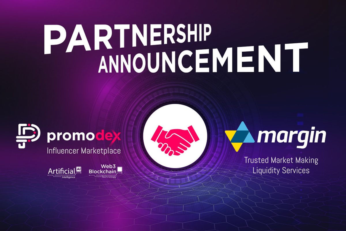 🔥PARTNERSHIP ANNOUNCEMENT🔥

We are happy to announce our collaborating with
@marginsoftware 
 
Margin.io is non-custodial market making company and offers liquidity solutions for institutional investors.

Join Promodex: linktr.ee/promodexio 

$PROMO #Promodex