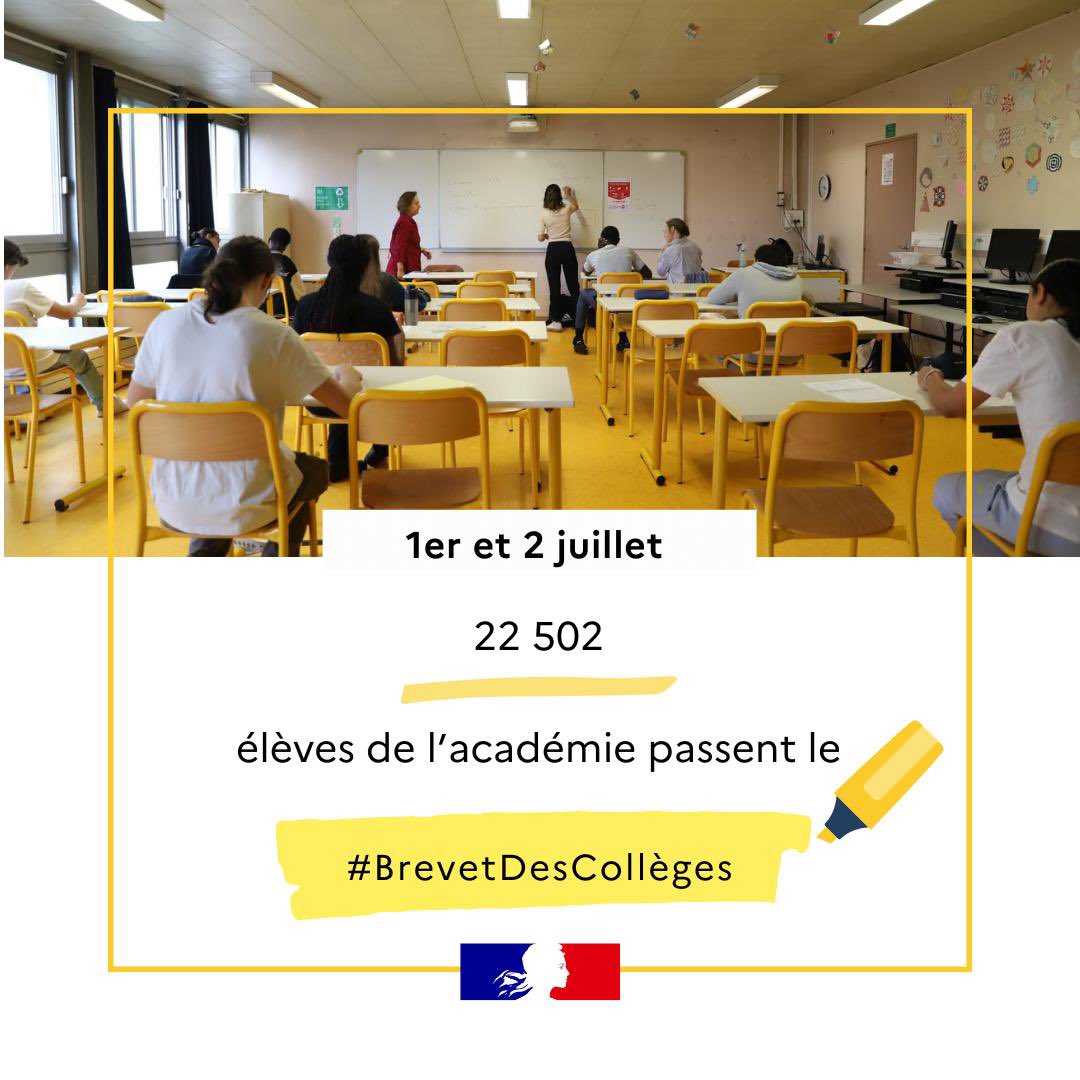 🎓 Tous nos encouragements et vœux de réussite aux 22 502 élèves de 3e qui passent aujourd'hui et demain les épreuves du #BrevetDesCollèges ! 💪✨ #DNB2024
