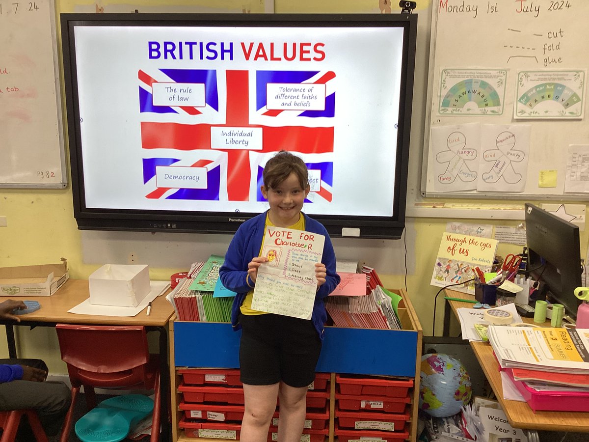maryvalebham's tweet photo. Year 3: we have been learning all about democracy and campaigning for a positive change at school. #democracy #minielection 🗳️ https://t.co/eQ9Xxw1b42