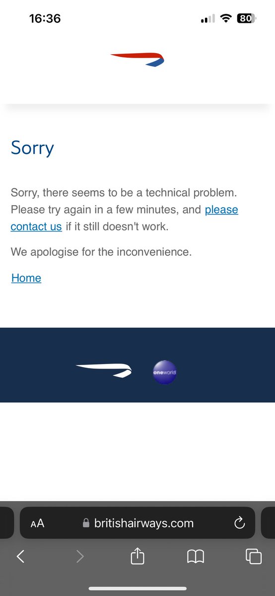 hollabexs's tweet photo. @British_Airways it’s been 24 hours and I still cannot get onto a page to book Avios flights - when will this be fixed? https://t.co/yiSCgwOoiR