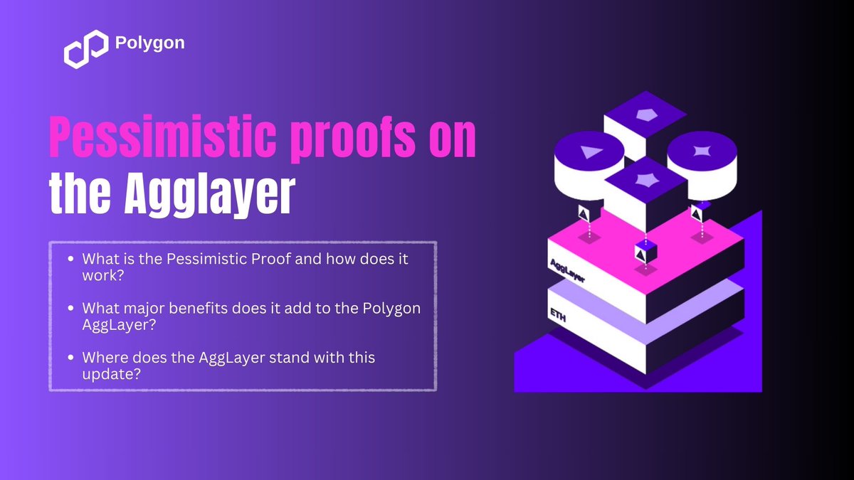 tinytus1's tweet image. Demystifying Pessimistic Proofs: Security Champions of the AggLayer 🧵

🟣 Hey Everyone! Buckle up, because today we&apos;re diving into the fascinating world of pessimistic proofs and how they&apos;re supercharging the security of the upcoming @0xPolygon AggLayer! 

 #PolygonAggLayer