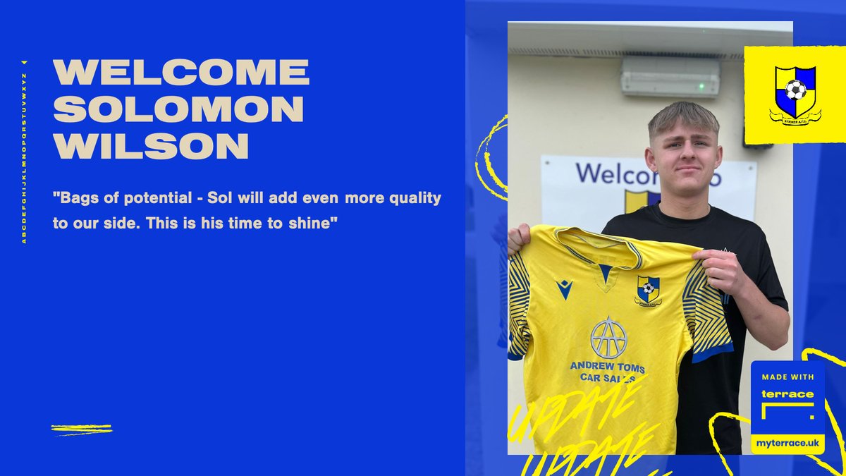 Here he is! 

Signing 8 is the talented Solomon Wilson from <a href="/AFCSTAUSTELL/">AFC St Austell</a> 

<a href="/swpleague/">WALTER C. PARSON PENINSULA LEAGUE</a> <a href="/Cornishfootball/">Dave Deacon</a> <a href="/swsportsnews/">South West Sports News</a> <a href="/StAustellVoice/">St Austell Voice</a>

#UpTheSticky #Signing8