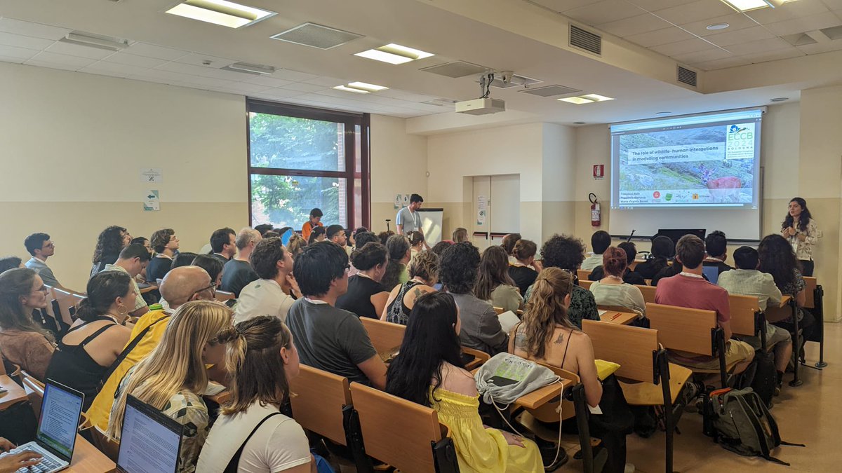CUCs_LAB's tweet photo. Inspiring week at #ECCB24 in Bologna! Lots of great talks and inspiring conservationists. Excited to present our work on dynamic occupancy models to study wolf recolonization in the Italian Alps and our camera trap network for analyzing prey-predator interactions. https://t.co/9vx6EvBDcJ