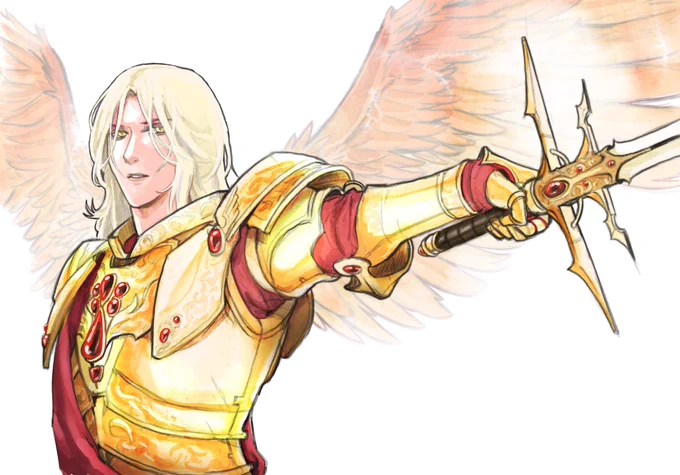 "Brother will betray brother to death, and a father his child; and children will rise up against parents and have them put to death"-Mark 13:12Sanguinius about to face his once brother Horus, aboard the warp addled Vengeful Spirit (i'm deep into my warhammer phase) 