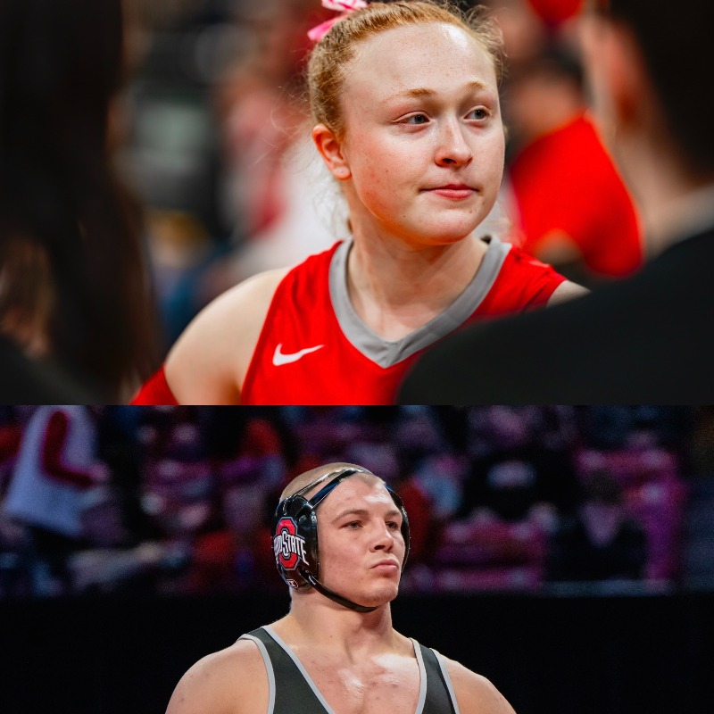 OhioStAthletics's tweet photo. CONGRATS TO THESE 2️⃣ Sarah Sue Morbitzer (@sarahmorbitzer) &amp; Nick Feldman (@nick__feldman) 👏
These 2 have excelled in becoming champions of character and embodying the people, the tradition and the excellence!! 🌰