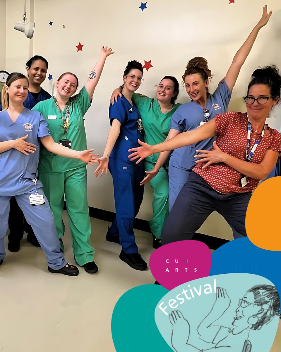 CUHArtsNHS's tweet image. Thank you for a wonderful start to our🎉CUH Arts Festival 🎉
Today, dance artist Filipa Pereira-Stubbs has brought fun, relaxing and team-bonding sessions to staff across @CUH_NHS 💃
Expect pop-up performances, creative workshops and opportunities to dance throughout the week!