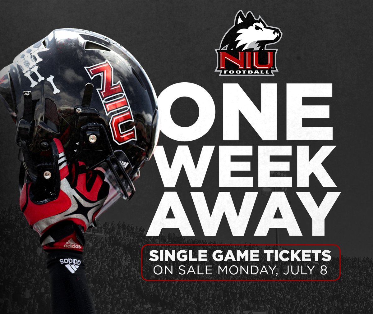 NIU Athletics (@niuathletics) on Twitter photo Let the countdown begin ⏳ Single game tickets for <a href="/NIU_Football/">NIU Football</a> will be live in ONE WEEK!
Ticket interest form: bit.ly/3W58FEJ
#GoHuskies | #TheHardWay Let the countdown begin ⏳ Single game tickets for <a href="/NIU_Football/">NIU Football</a> will be live in ONE WEEK!
Ticket interest form: bit.ly/3W58FEJ
#GoHuskies | #TheHardWay
