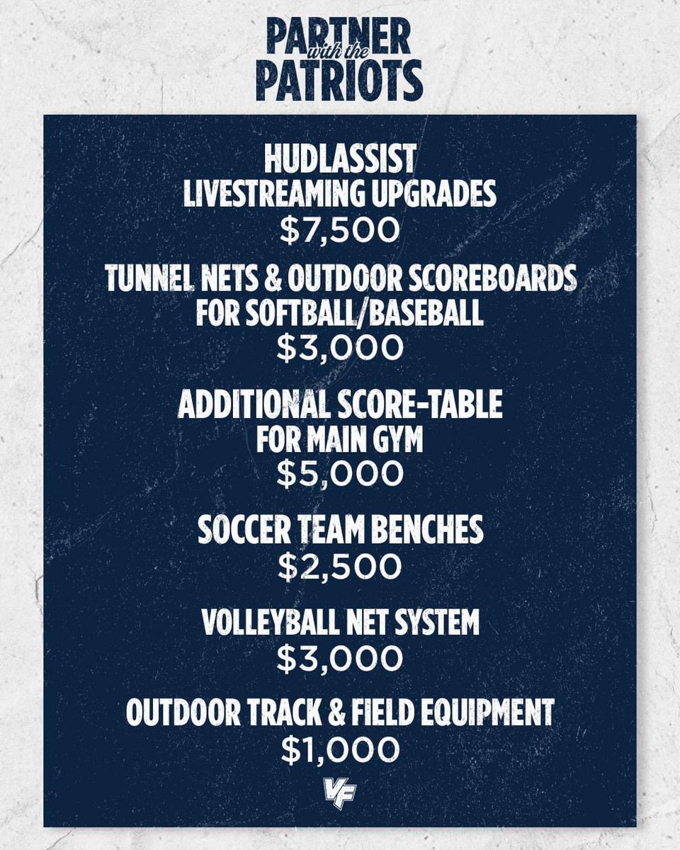 UVF Athletics (@uvfathletics) on Twitter photo Join us as we unite for victory! 🏆 Excited to launch our ‘Partner with the Patriots’ fundraising campaign to support University of Valley Forge athletics.
Want to invest in UVF Athletics? Click here:…ersityofvalleyforge-bloom.kindful.com/?campaign=1282…
#UVFathletics #FundraisingForVictory #forgeon⚒🔥 Join us as we unite for victory! 🏆 Excited to launch our ‘Partner with the Patriots’ fundraising campaign to support University of Valley Forge athletics.
Want to invest in UVF Athletics? Click here:…ersityofvalleyforge-bloom.kindful.com/?campaign=1282…
#UVFathletics #FundraisingForVictory #forgeon⚒🔥