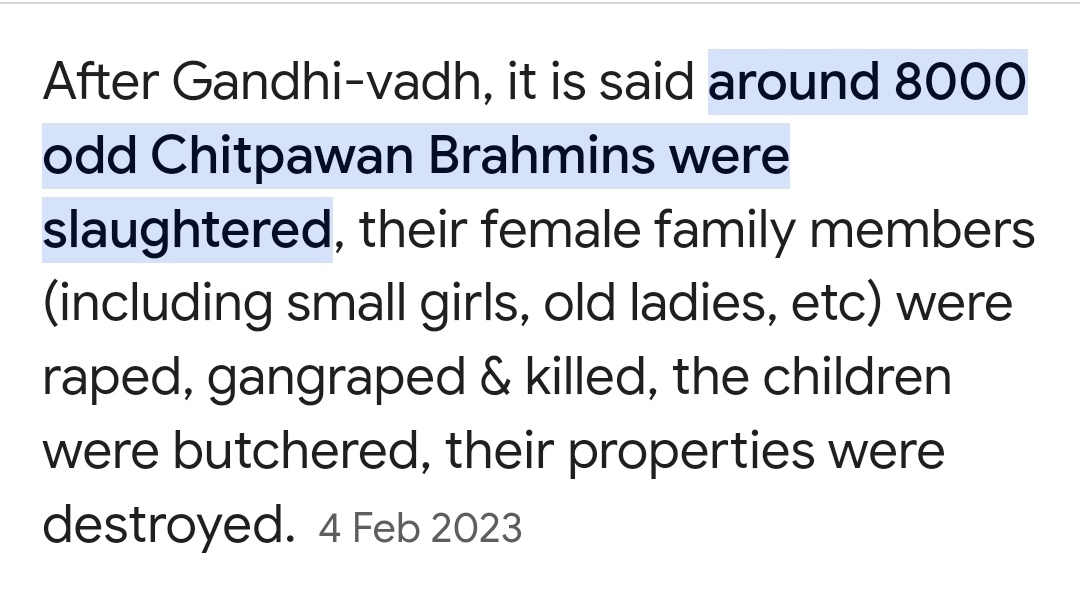 #RahulGandhiJawaabDo
In 1948, who was responsible for genocide of Chitpavan Brahmins
#HinsakCongress