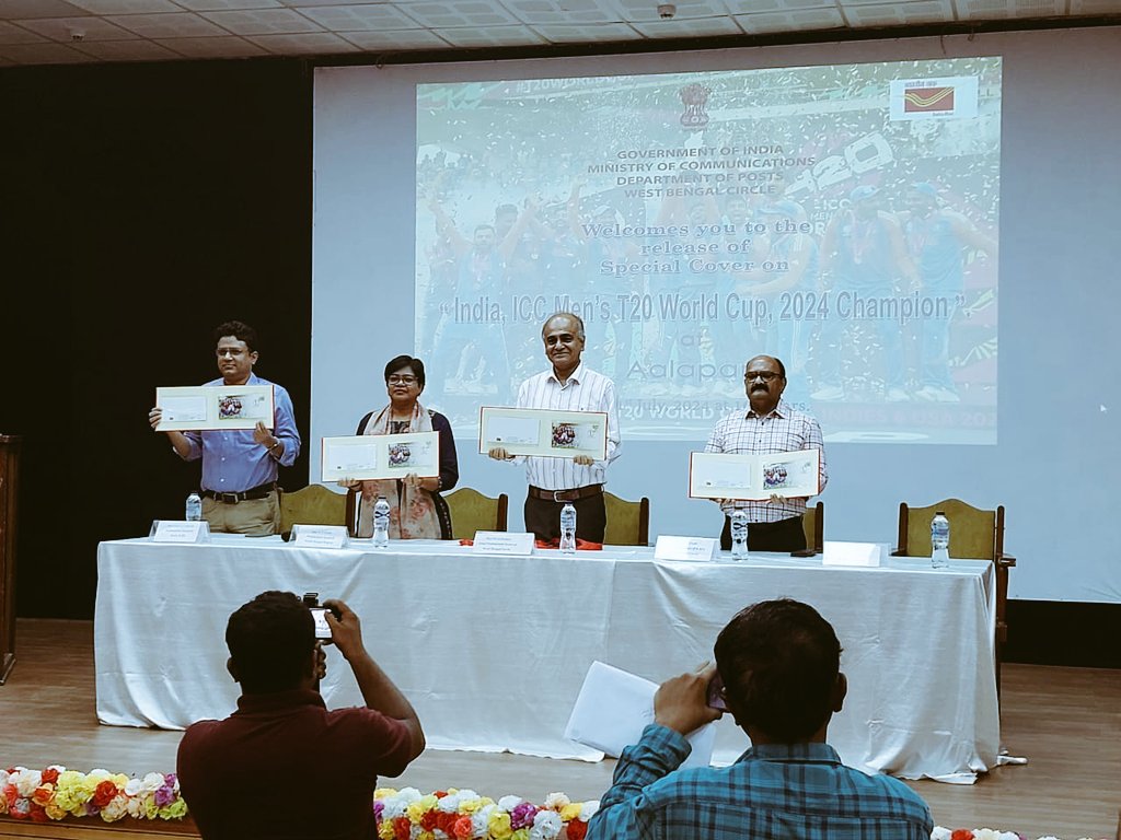 Special Cover released by CPMG, #WestBengalCircle today commemorating India's World Cup Victory in #T20WorldCup2024 #Philately #CricketVictory🇮🇳 🇿🇦 #SouthAfrica #Indiapost