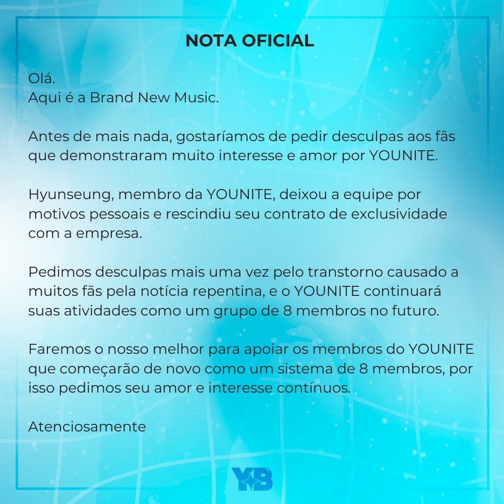 YOUNITEBrasil's tweet photo. [TRADUÇÃO] Nota oficial sobre o Membro Hyunseung. 

#현승 #HYUNSEUNG #YOUNITE #유나이트 @YOUNITE_offcl @YOUNITE_twt https://t.co/JzzFLEoRFp